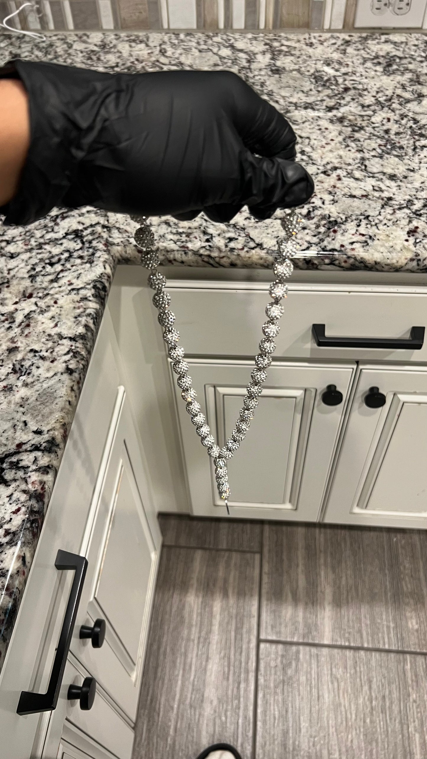 White Shamballa Chain